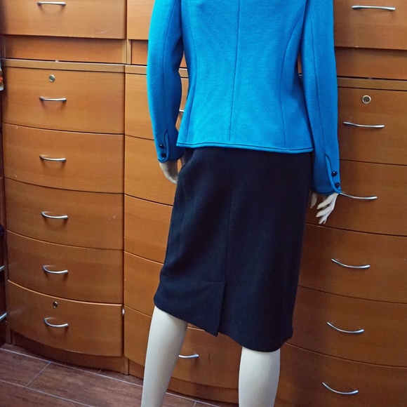 KNITTED WOOL SKIRT SUIT WORK OCCASION PLUS SIZE - Picture 6 of 8